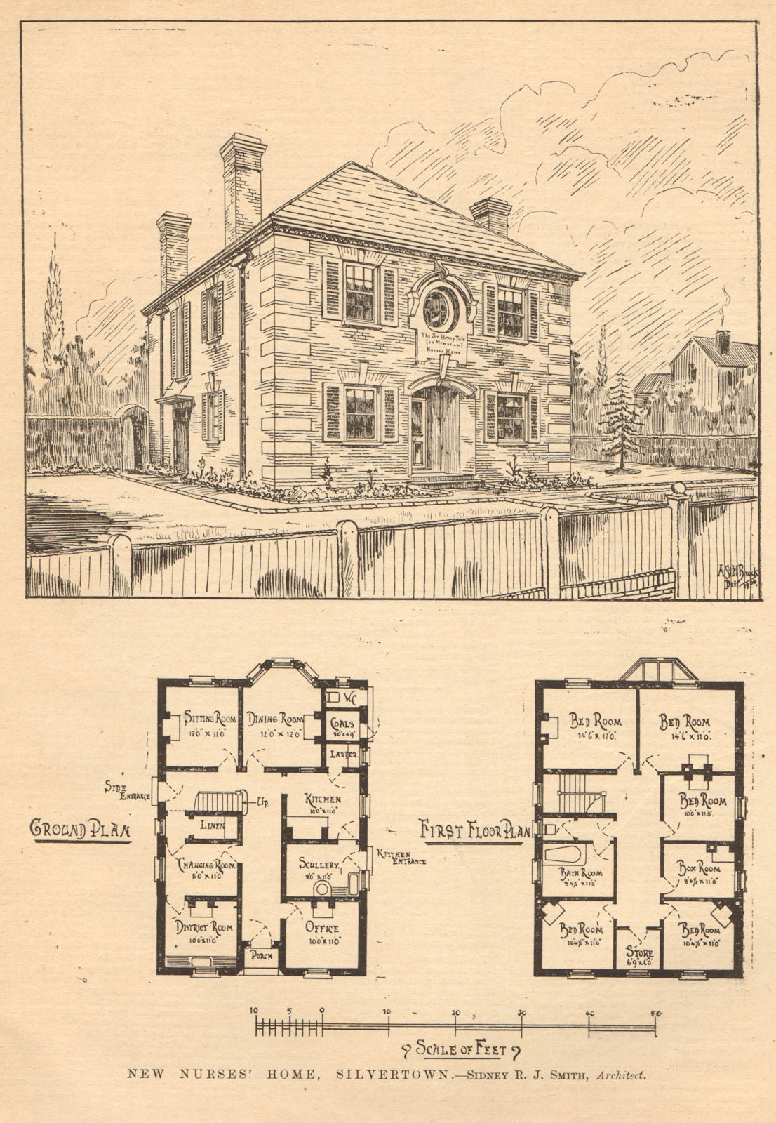 New nurses' home, Silvertown. Sidney R.J. Smith, Architect. Plans. London 1905